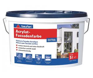 Baufan Acrylat-Fassadenfarbe Extra 5 L Blanc Peinture à Dispersion Imperméable