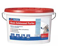 Baufan Antischimmel-Farbe 2,5L Blanc pour Küchen, Salles de Bains Pièces Humides