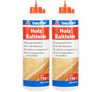 Baufan Colle À Bois Blanc 1Kg - Colle À Froid Sans Solvant Prête À L'Emploi, Séchage Transparent, Compatible Bois Carton Textile, Pour Artisanat (Lot De 2)