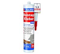 Baufan Colle de montage 280 ml Express | en cartouche pratique | prête à l’emploi | colle universelle pour bois, goulottes de câbles, panneaux isolants, céramique, PVC | sans solvants | blanche