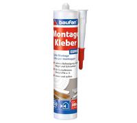 baufan Colle de montage Express 280 ml | dans une cartouche pratique | prête à l'emploi | Colle universelle universelle pour bois, canaux de câbles, panneaux isolants, céramique, PVC | Sans solvant |