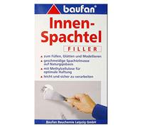 Baufan Enduit de Rebouchage - 1kg I Poudre à Base de Plâtre pour Remplir et Lisser Fissures et Trous de Toute Profondeur I Idéal Murs & Plafonds