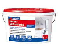 Baufan Innen-Silikatfarbe 5 L Blanc Opaque Mur Et Couleur de Plafond Intérieur