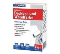 Baufan Peinture Mur et Plafond Blanche 2 kg Mate Pour Enduit Plâtre Chaux Ciment