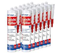 Baufan Profimur Leichtfüller 12x 310 ml | particulièrement stable | épaisseur d'application jusqu'à 15 mm | sans fissuration | ponçable | flexible | intérieur et extérieur | rapidement recouvrable