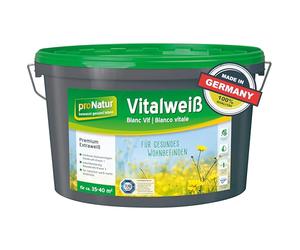 Baufan proNatur Blanc Vital 5 L | peinture sol-silicate | pour finitions intérieures haut de gamme | teintable | sans solvants | sans plastifiants | sans conservateurs | emballage incassable