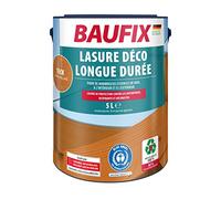 BAUFIX Dekor Lasure longue durée Teck satiné brillant 5 l Lasure de protection du bois pour l'extérieur et l'intérieur pour de nombreux bois résineux/durs