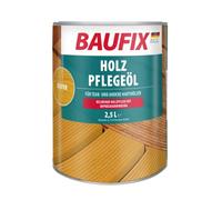BAUFIX Huile de Soin pour le Bois pin, satinée mate, 2.5 litres, Soin du bois, Huile pour bois pour intérieur et extérieur, à l'odeur douce, pour les terrasses, mobiliers et allées en bois