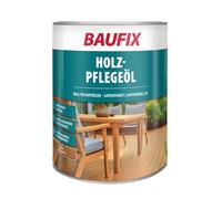 BAUFIX Huile de Soin pour le Bois teck, satinée mate, 2.5 litres, Soin du bois, Huile pour bois pour intérieur et extérieur, à l'odeur douce, pour les terrasses, mobiliers et allées en bois