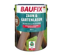 BAUFIX Lasure Clôture & Jardin brun foncé, satinée brillante, 5 litres, Lasure pour bois, Lasure brune respirante, pour les clôtures et autres bois extérieurs