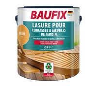 BAUFIX Lasure pour meubles de terrasse et de jardin - Mat - 2,5 l - Huile pour bois tendre et bois dur - Longue durée de vie