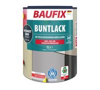 BAUFIX Peinture anthracite, satinée, 1 litre, couleur pour bois/zinc/béton/fer/maçonnerie, pour intérieur et extérieur, diluable à l’eau