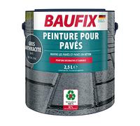 Baufix Peinture pour Pavés gris anthracite, mate, 2.5 litres, Peinture sol & béton, Bonne adhérence sur béton et pavés, protection longue durée contre les intempéries