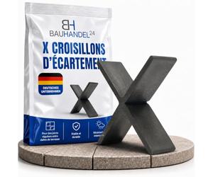 Bauhandel24 croisillons à joints 3 mm 200 pièces pour dalles terrasse croix en T entretoise plastique 15 mm hauteur extérieur jardin balcon plot terrasse reglable plots terrasse dalle espaceur lame