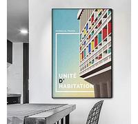 Bauhaus 100 ans affiche bâtiment affiche Le Corbusier peinture abstraite cubisme Murale Art milieu du siècle exposition affiche salon Murale Decoration Toile tableau art G14063
