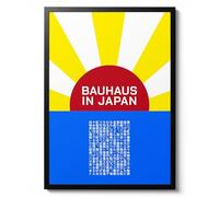 Bauhaus au Japon, impression lever de soleil, affiche graphique moderne japonaise du milieu du siècle, décoration murale géométrique, idée cadeau, archivage mat, A4 (encadré), 29,7 x 21 cm