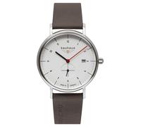 Bauhaus Bracelet Italien En Cuir Marron Pour Homme | Cadran Blanc 2130-1 Montre