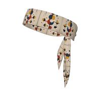 Bauhaus Cube Bandeau de Sport Imprimé Double Face avec Liens, Polyvalent pour Jogging, Cyclisme, Exercice