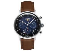 Bauhaus Montre solaire chronographe pour homme avec bracelet en cuir 2086-3, bracelet