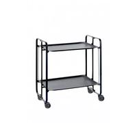 DON HIERRO - Table roulante pliante BAUHAUS, 2 plateaux, châssis noir-Noir