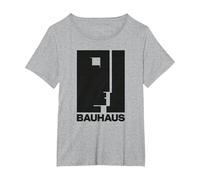 Bauhaus Walter Gropius Avantgarde Design Allemand T-Shirt, Femme Grandes Tailles, Gris Chiné, 1X