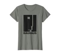 Bauhaus Walter Gropius Avantgarde Design Allemand T-Shirt, Femme, Vert Kaki chiné, XL