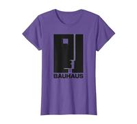 Bauhaus Walter Gropius Avantgarde Design Allemand T-Shirt, Femme, Violet Chiné, XXL