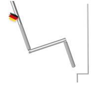 BAUHELD® Barre de manivelle pour volet roulant [fabriquée en Allemagne] - Manivelle manuelle pour roulement articulé avec broches de 11,9 mm de diamètre - 140 cm - Manivelle de volet roulant en