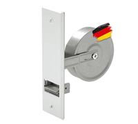 BAUHELD® Enrouleur de sangle de volet roulant encastré, fabriqué en Allemagne, Maxi enrouleur de sangle d'admission en acier, pour sangle de volet roulant de 23 mm, sans sangle, avec cache blanc