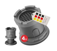 BAUHELD Lot de 4 amortisseurs de vibrations réglables en hauteur pour machine à laver et sèche-linge - Pieds anti-vibrations pour un maintien sûr - Amortisseurs de vibrations antidérapants compatibles