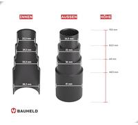 BAUHELD Lot de 5 embouts de tuyau d'aspirateur [fabriqués en Allemagne] - Adaptateur pour buse d'aspirateur en caoutchouc PVC solide - Réducteur pour Kärcher Parkside Bosch Makita Festool Eibenstock