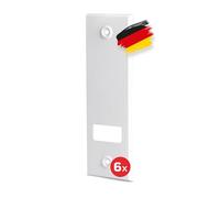 BAUHELD® Lot de 6 couvercles de sangle de volet roulant avec espacement des trous de 135 mm - Maxi ouverture d'enrouleur de sangle encastrée en plastique solide - Une pièce - Plaque de recouvrement