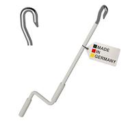 BAUHELD® Manivelle de store avec crochet de boucher [fabriqué en Allemagne] - Barre de store avec revêtement par pulvérisation [100 cm] - Poignée haute résistance en plastique - Compatible avec
