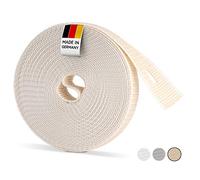 BAUHELD® Sangle de volet roulant de 6 m,14 mm, 20 mm, 23 mm,Fabriqué en Allemagne,Convient pour volets roulants sur portes et fenêtres, blanc, beige