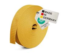BAUHELD® Sangle universelle de 10 m, 25 mm, fabriquée en Allemagne, en polypropylène, pour la fixation, la couture ou les accessoires pour sac à dos, valise, boucle enfichable, sangle de serrage