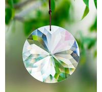 Bauhinia Lustre en Cristal à facettes à Suspendre pour Grande fenêtre, Attrape-Soleil, décoration Arc-en-Ciel (85 mm, Rond)