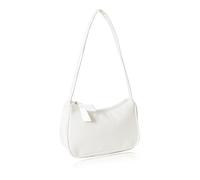 BAUIOREAD Sac à main 1 pièce, sac à main pour femme, sac à main tendance et décontracté, pochette en cuir PU, sac à bandoulière uni avec fermeture éclair, tendance et polyvalent (blanc)