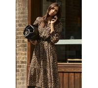 Baukjen Baukjen Daryn Printed Midi Dress Cognac Leopard Brown Dress Brown 36