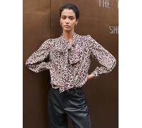 Baukjen Baukjen Purple Ischia Printed Bow Neck Blouse