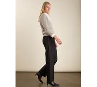 Baukjen Pantalon large Baukjen Donna noir en laine Blend rayures latérales
