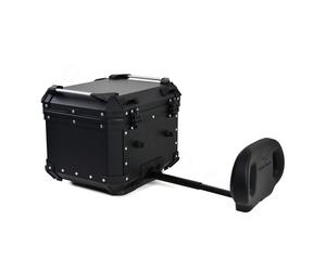 Bauletto Coocase Aluminium Noir 45L Piastra Universelle Et Schienale Réglable
