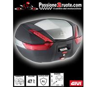 Givi V47 Topcase Monokey avec un Diaphragme en Aluminium, 47 L