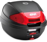 Bauletto Noir Givi 30 Litres Monolock Avec Plaque Universelle Catadioptre Rouge