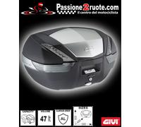 Givi Top-case moto Monokey V47 – 47 L – Noir – Quatre saisons – 32x45x59 cm