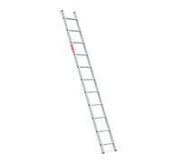 BAULICH - Échelle Aluminium Simple Professionnelle, 11 Échelons, Échelons Rainurés, Patins Antidérapants, Crochet, Jusqu’à 150 kg, 4,5 kg, Argentée