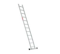 BAULICH - Échelle Aluminium Simple Professionnelle, 12 Échelons, Échelons Rainurés, Patins Antidérapants, Crochet, Jusqu’à 150 kg, 5 kg, Argentée