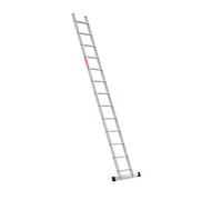 BAULICH - Échelle Aluminium Simple Professionnelle, 13 Échelons, Échelons Rainurés, Patins Antidérapants, Crochet, Jusqu’à 150 kg, 5,5 kg, Argentée