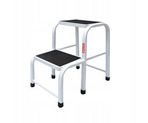 BAULICH - Tabouret Escabeau - Plateforme a 2 Marches - Pour La Maison, La Cuisine, L'atelier, L'armoire, Le Bureau - Charge Maximale 150kg - Plateforme et Pieds Antidérapants - Stable et Léger - Blanc
