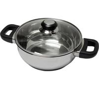 BAUMALU 331974 Faitout 24 cm inox + couvercle verre Saphir bakélite