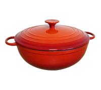 BAUMALU Cocotte fonte ronde basse - 26 cm - Rouge dégradé Tradition